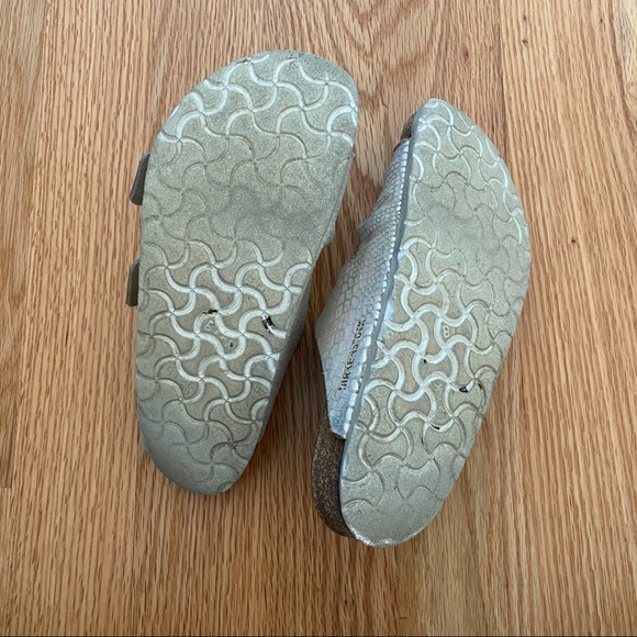 Birkenstock Arizona White Pearl Snakeskin Sandals - Picture 3 of 3